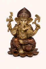Lord Ganesha Brass Idol – Handcrafted Ganapati Statue for Home & Pooja Room