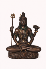 Meditating Lord Shiva Brass Idol – 3 Inch (Handcrafted Hindu Statue)