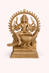 Brass Lord Murugan with Peacock (Mayil Vahanam) Statue – Traditional Handcrafted Idol