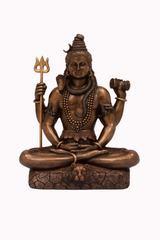 Lord Shiva Meditating Brass Statue – 8.5 Inch Handcrafted Idol