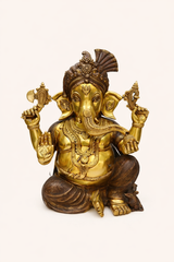 Lord Ganesha Brass Idol – Handcrafted Seated Vinayagar Statue